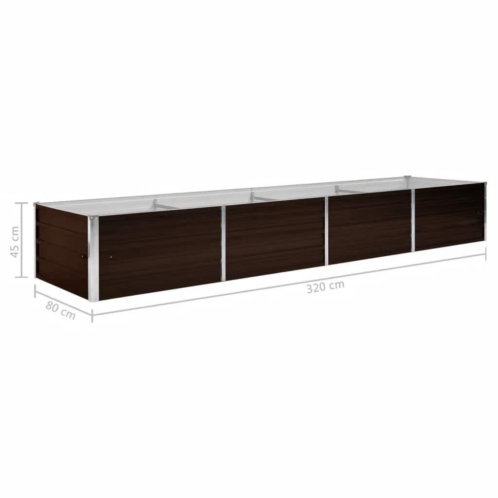 Vidaxl Jardinière surélevée en acier marron 320x80x45 cm - 40% de remise