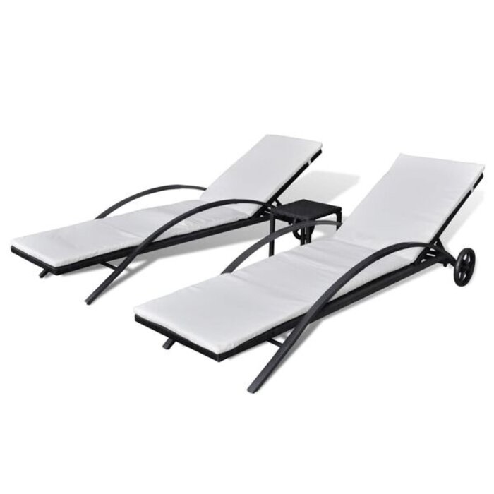 Vidaxl Ensemble 2 Bains de Soleil avec Table - 41% de remise