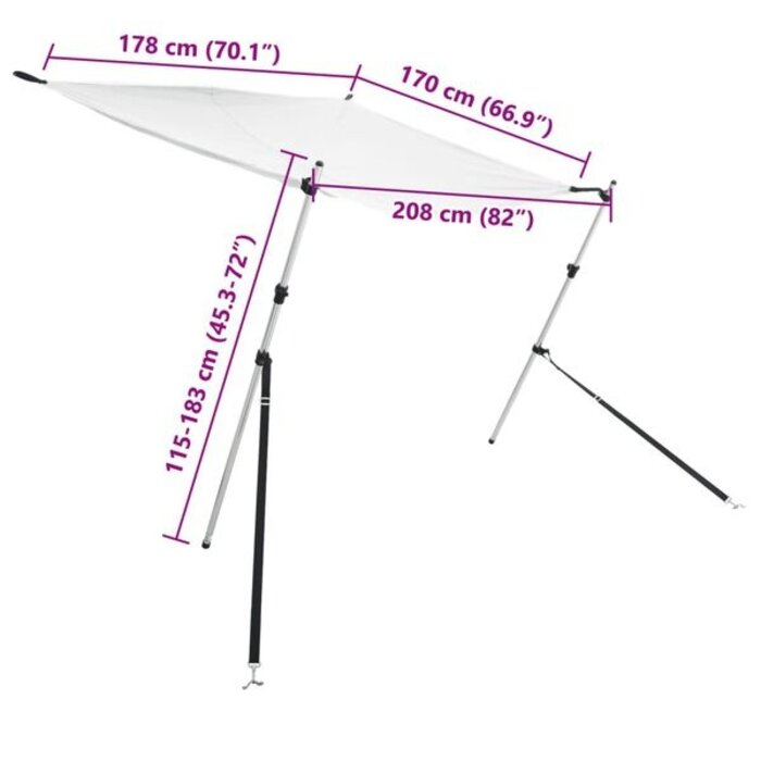 Vidaxl Toile d'ombrage pour T-top 170x208cm Blanc - 40% de remise