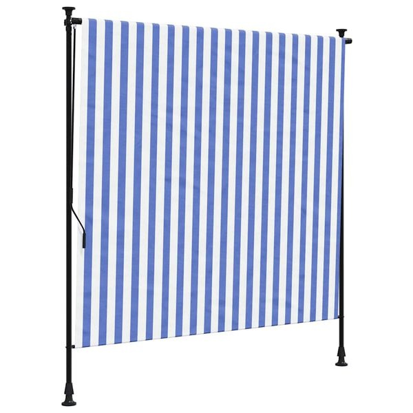 Vidaxl Store enrouleur extérieur 200x270 cm bleu et blanc - 41% de remise