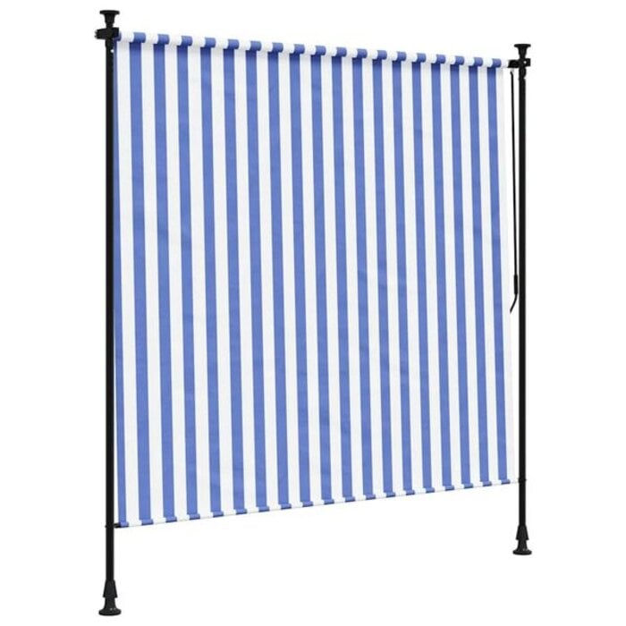 Vidaxl Store enrouleur extérieur 200x270 cm bleu et blanc - 41% de remise