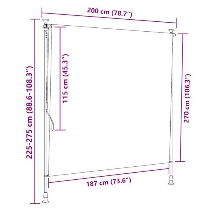 Vidaxl Store enrouleur extérieur 200x270 cm bleu et blanc - 41% de remise