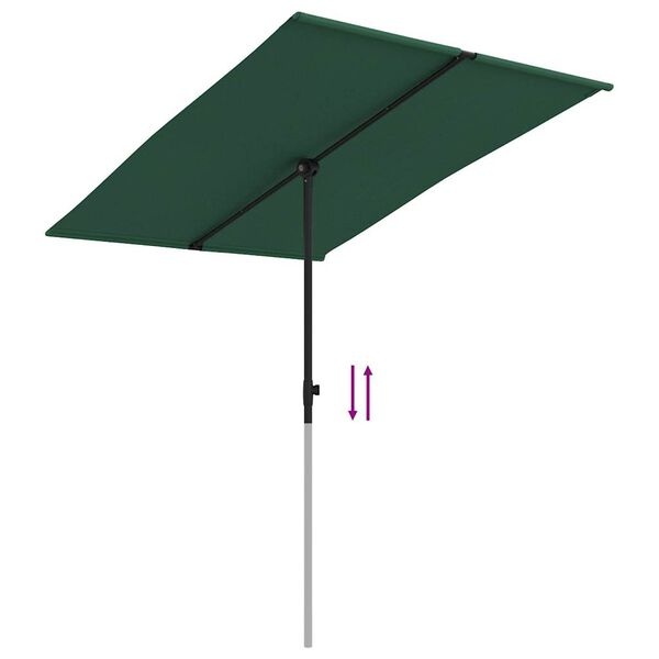 Vidaxl Parasol rectangulaire 200x150cm Vert - 39% de remise
