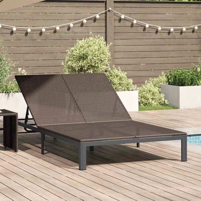 Vidaxl Bain de soleil 2 places polyrotin marron - 41% de remise