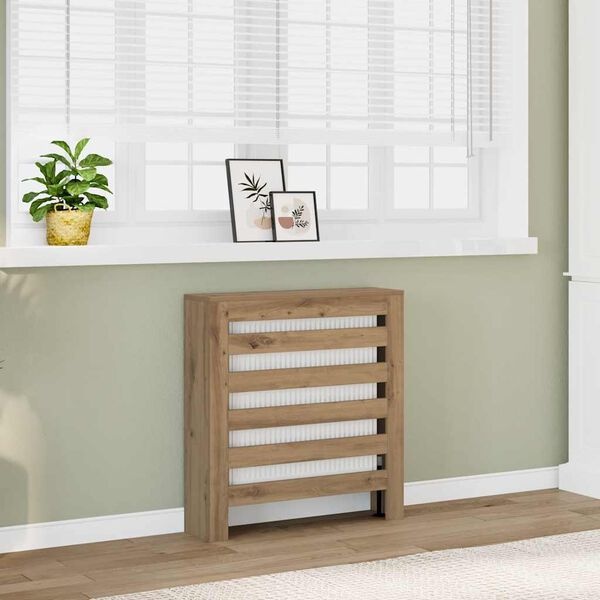 Vidaxl Cache-radiateur en bois chêne artisanal 78x20x82 cm - 38% de remise