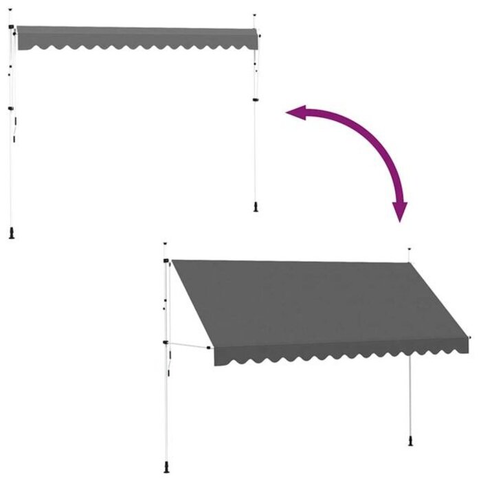 Vidaxl Store banne manuel rétractable 400 cm anthracite - 40% de remise