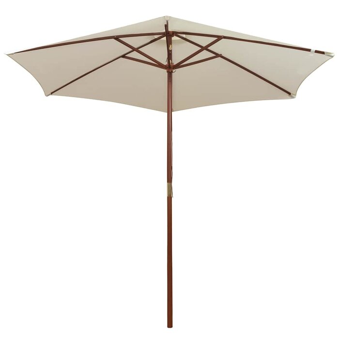 Vidaxl Parasol de jardin 270x270 cm blanc crème - Mât en bois - 40% de remise