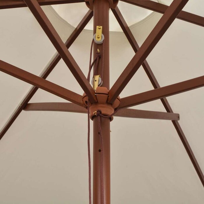 Vidaxl Parasol de jardin 270x270 cm blanc crème - Mât en bois - 40% de remise