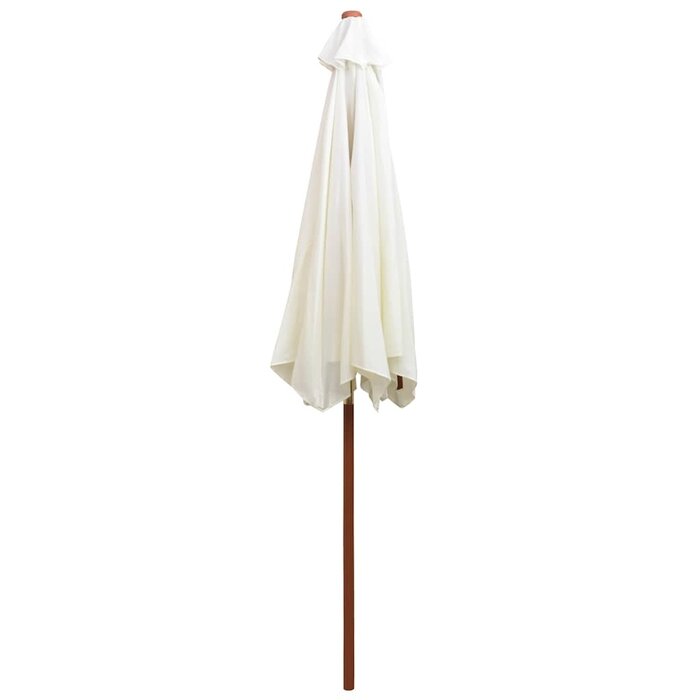 Vidaxl Parasol de jardin 270x270 cm blanc crème - Mât en bois - 40% de remise