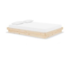 Vidaxl Cadre de lit en bois massif 135x190 cm - 41% de remise