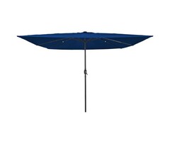 Vidaxl Parasol de jardin LED 295x295cm Bleu Azur - 40% de remise