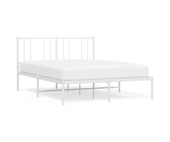 Vidaxl Cadre de lit en métal blanc 150x200 cm - 40% de remise