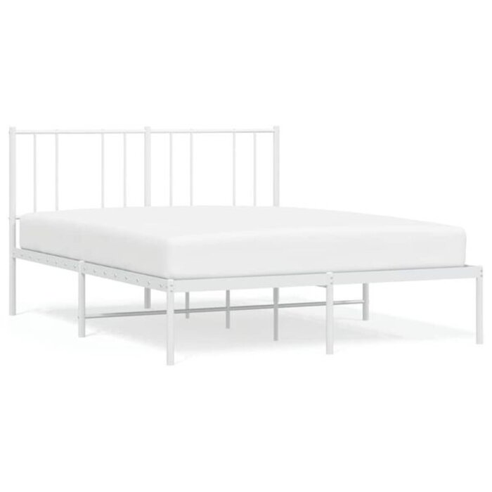 Vidaxl Cadre de lit en métal blanc 150x200 cm - 40% de remise