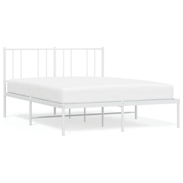 Vidaxl Cadre de lit en métal blanc 150x200 cm - 40% de remise