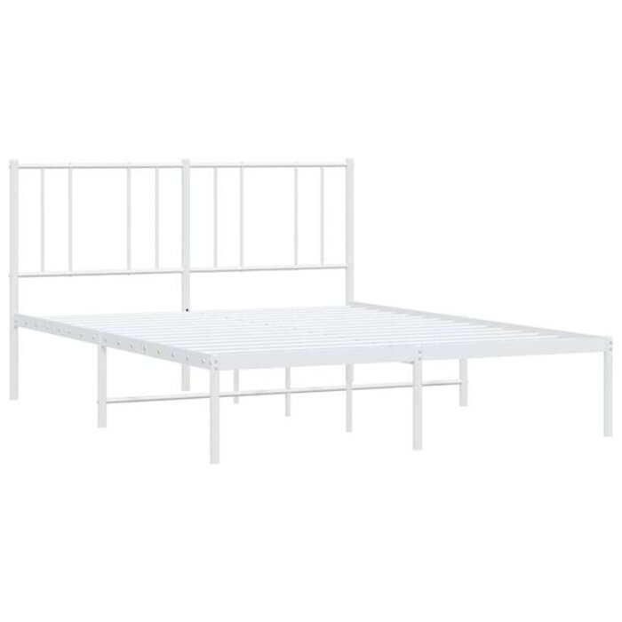 Vidaxl Cadre de lit en métal blanc 150x200 cm - 40% de remise