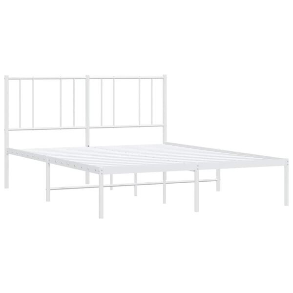 Vidaxl Cadre de lit en métal blanc 150x200 cm - 40% de remise