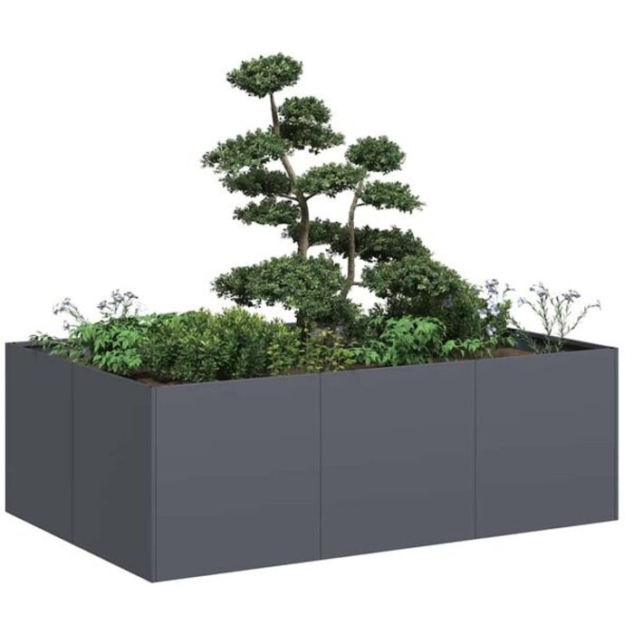 Vidaxl Bac à fleurs en acier anthracite 120x80x40 cm - 40% de remise