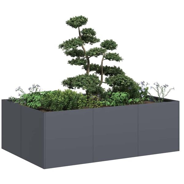 Vidaxl Bac à fleurs en acier anthracite 120x80x40 cm - 40% de remise