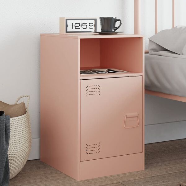 Vidaxl Table de chevet en acier rose 34,5x39x62 cm - 40% de remise