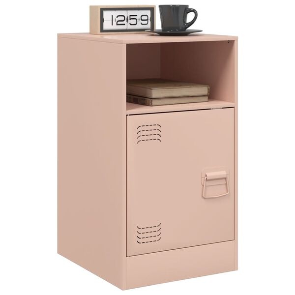 Vidaxl Table de chevet en acier rose 34,5x39x62 cm - 40% de remise