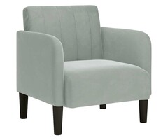 Vidaxl Fauteuil en velours gris clair - 54 cm - 32% de remise