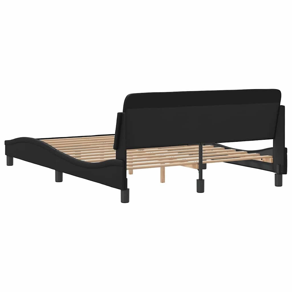 Vidaxl Cadre de lit Dover noir 135x190 cm - 41% de remise