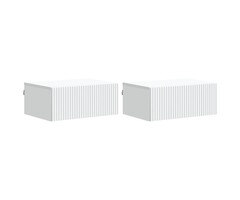 Vidaxl Lot de 2 tables de chevet murales blanches 49x34,5x20cm - 40% de remise