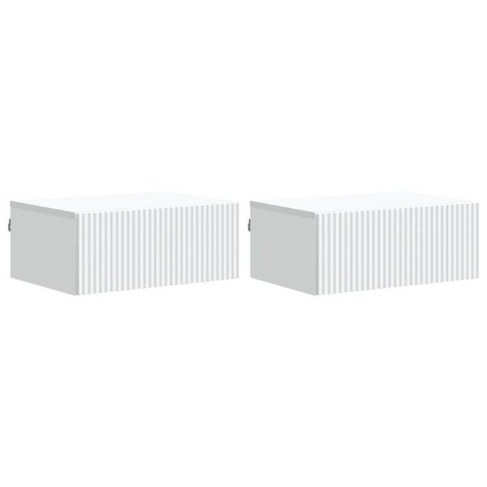 Vidaxl Lot de 2 tables de chevet murales blanches 49x34,5x20cm - 40% de remise