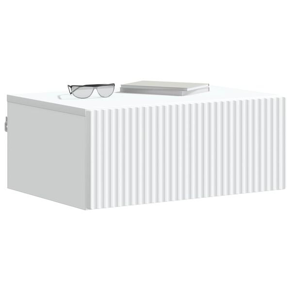 Vidaxl Lot de 2 tables de chevet murales blanches 49x34,5x20cm - 40% de remise
