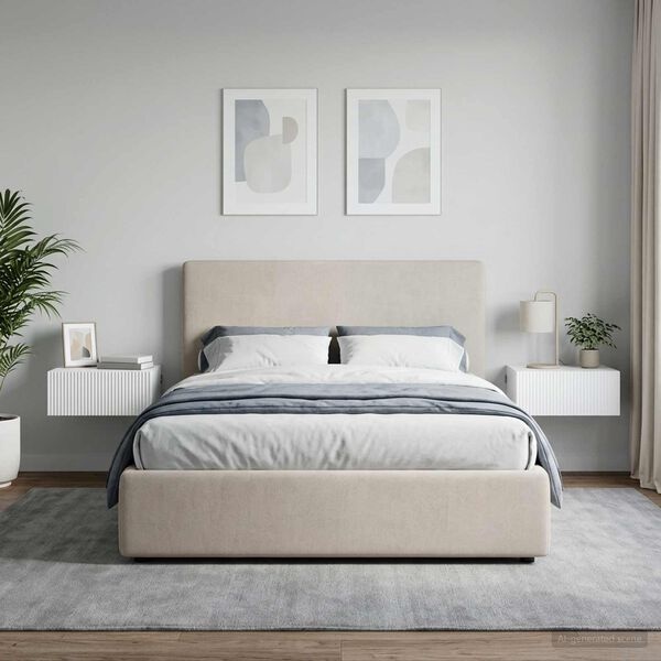 Vidaxl Lot de 2 tables de chevet murales blanches 49x34,5x20cm - 40% de remise