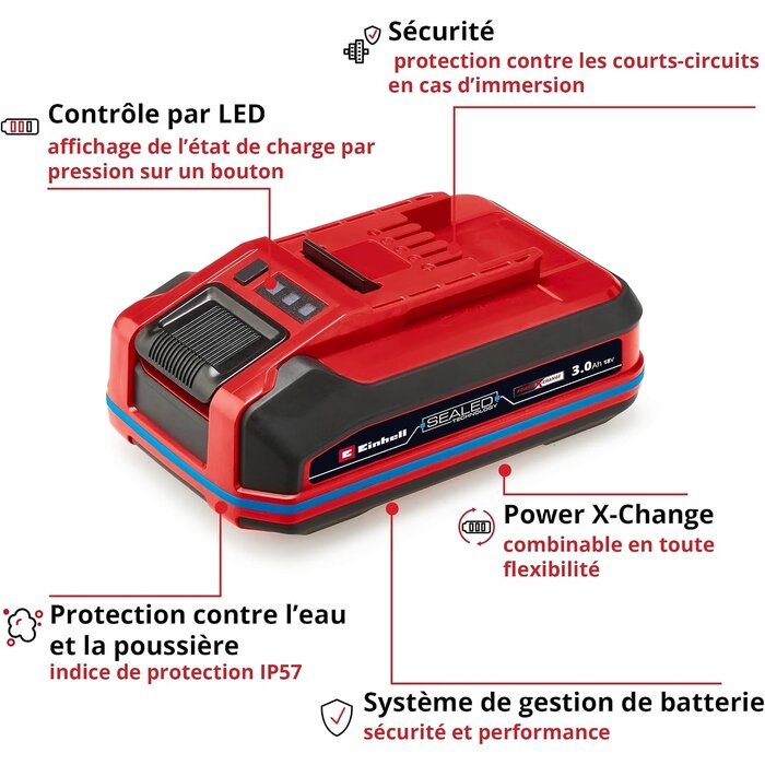 Einhell Batterie 18V 3.0Ah Lithium-ion pour outils sans fil - 34% de remise