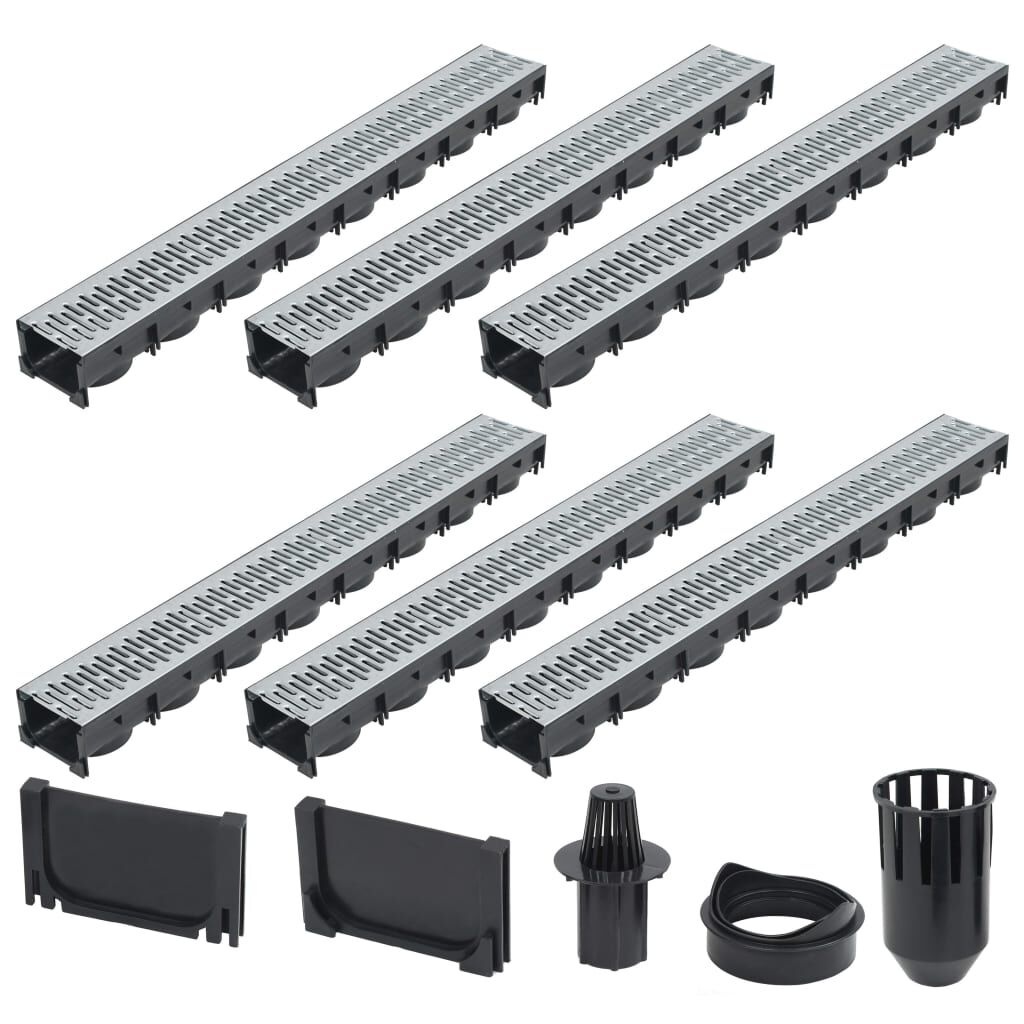 Vidaxl Kit 6 caniveaux de drainage 6m, acier galvanisé - 29% de remise