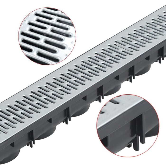 Vidaxl Kit 6 caniveaux de drainage 6m, acier galvanisé - 29% de remise