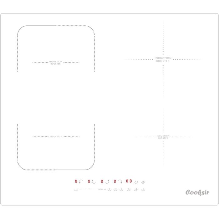 Plaque induction 4 zones 60 cm blanche 3500W - 41% de remise