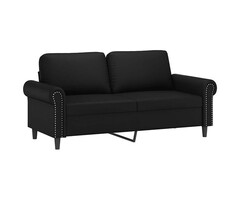 Vidaxl Canapé 2 places en similicuir noir 140 cm - 41% de remise