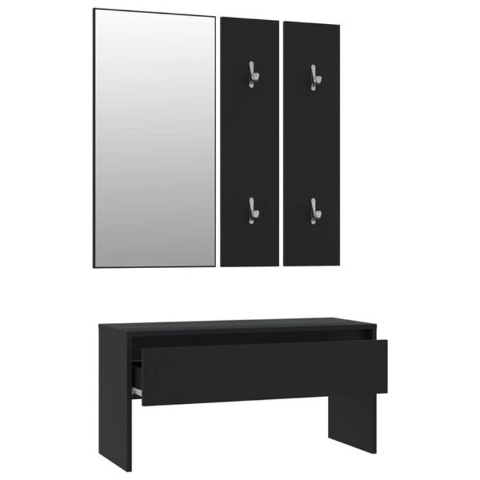 Vidaxl Ensemble vestiaire d'entrée avec banc et miroir - 38% de remise
