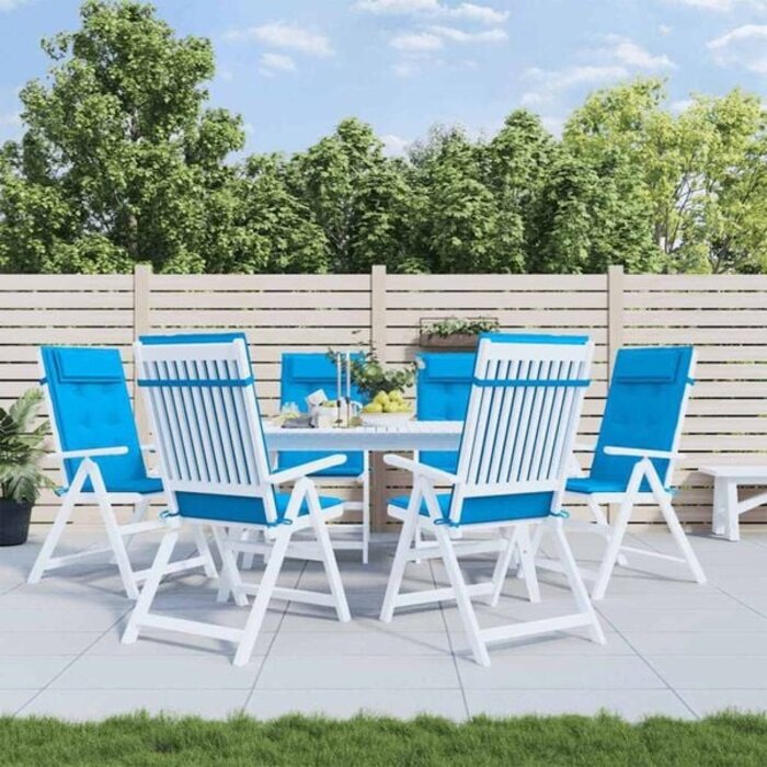 Vidaxl Lot de 6 coussins de chaise haut dossier bleu clair - 44% de remise