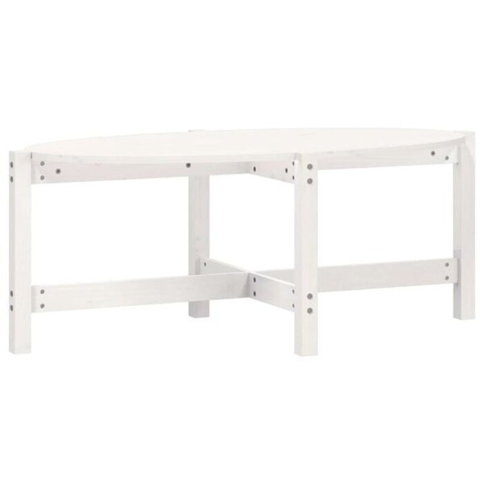 Vidaxl Table basse en bois de pin massif blanc 118x63x45 cm - 37% de remise
