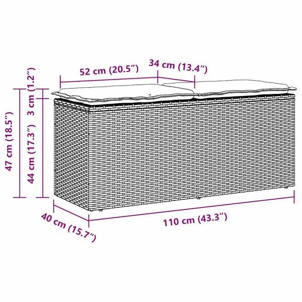 Vidaxl Banc de jardin en résine tressée avec coussin - 40% de remise
