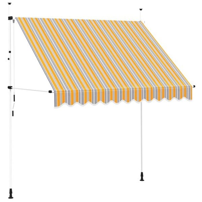 Vidaxl Auvent rétractable manuel 250 cm rayures jaunes et bleues - 40% de remise