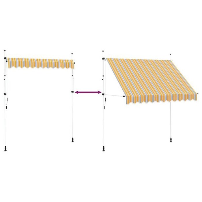 Vidaxl Auvent rétractable manuel 250 cm rayures jaunes et bleues - 40% de remise