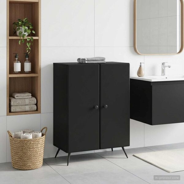 Vidaxl Meuble de salle de bain Breda noir 59,5x31x80cm - 40% de remise