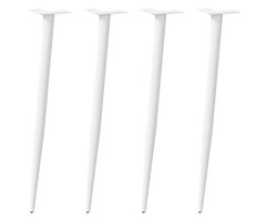 Vidaxl Lot de 4 pieds de table coniques 72-73 cm en acier blanc - 39% de remise