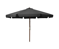Vidaxl Parasol de jardin en bois 330 cm anthracite - 41% de remise
