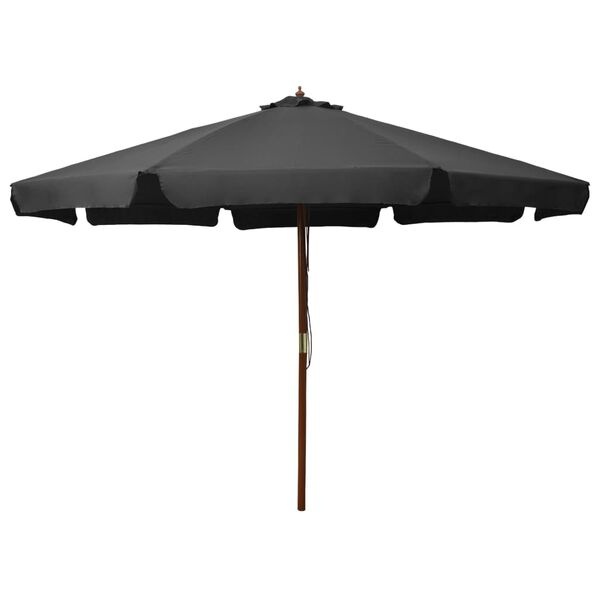 Vidaxl Parasol de jardin en bois 330 cm anthracite - 41% de remise