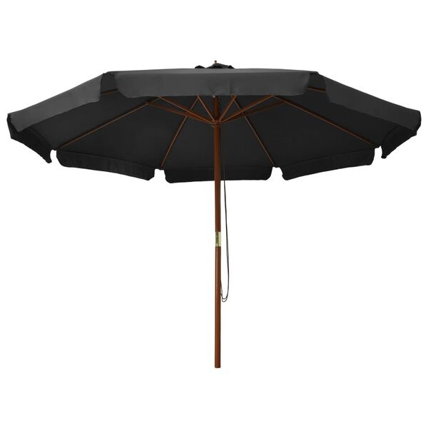 Vidaxl Parasol de jardin en bois 330 cm anthracite - 41% de remise