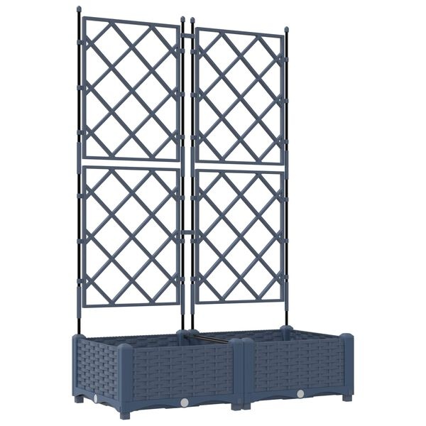 Vidaxl Lot de 2 Jardinières avec Treillis Gris 80x40x125,5 cm - 39% de remise
