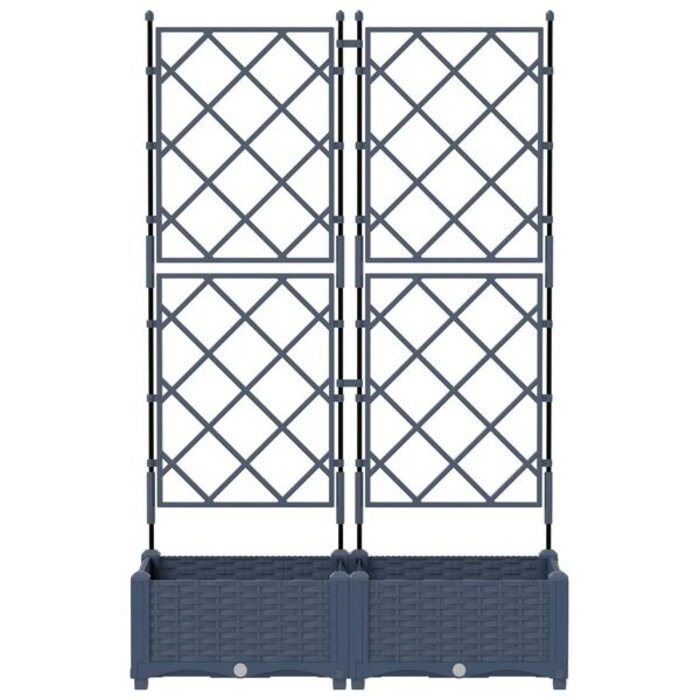 Vidaxl Lot de 2 Jardinières avec Treillis Gris 80x40x125,5 cm - 39% de remise