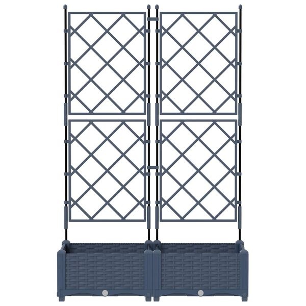 Vidaxl Lot de 2 Jardinières avec Treillis Gris 80x40x125,5 cm - 39% de remise