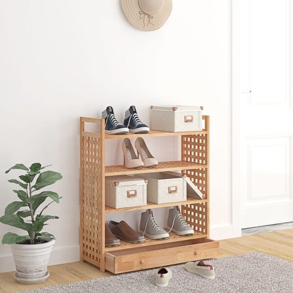 Vidaxl Meuble à chaussures en noyer massif 70x81cm - 40% de remise